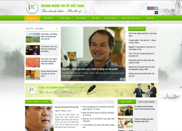 Website Doanh nhân thi sỹ Việt Nam - Tâm doanh nhân, hồn thi sỹ